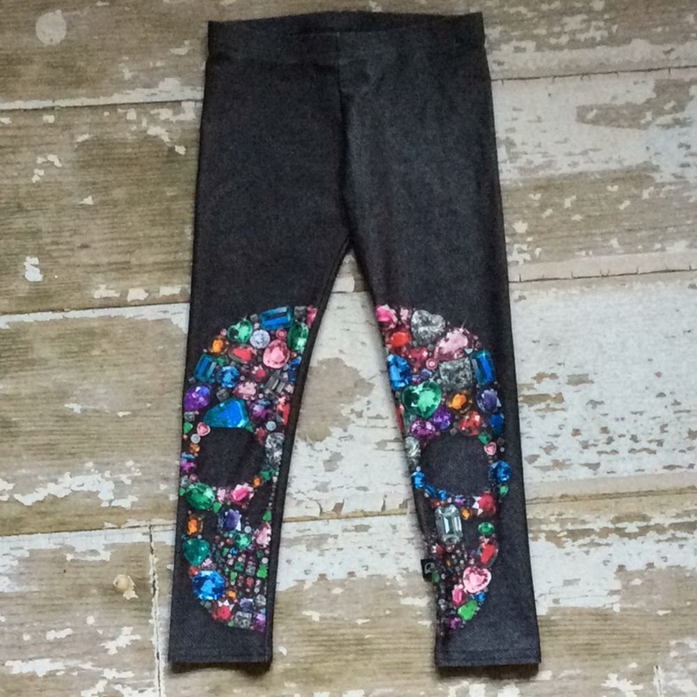 Terez Colorful Skull Leggings